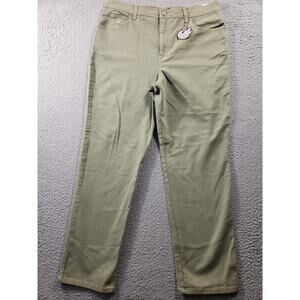 Gloria Vanderbilt Jeans Women's 16 Green Amanda Tapered NWT Stretch NEW 36x30